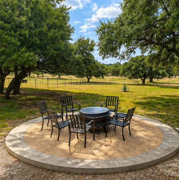 Fire pit and patio seating